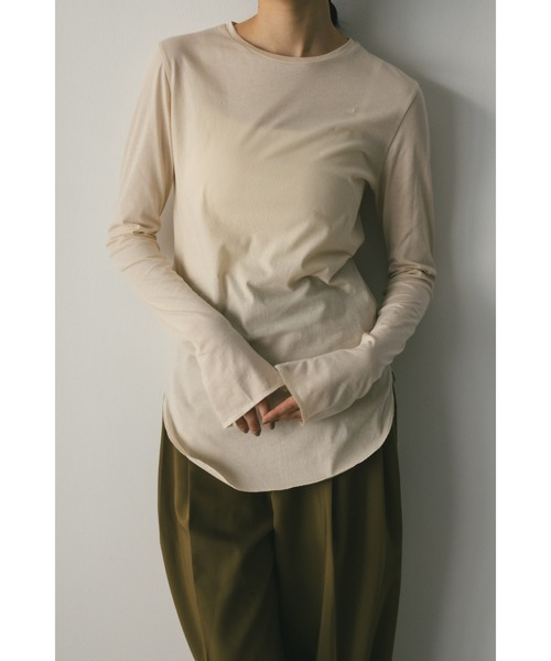 STYLEMIXER（スタイルミキサー）の「ロングスリーブスキントップ（Tシャツ/カットソー・レディース・ライトベージュ/ネイビー/ミント/ホワイト・FREE）」の3枚目の写真