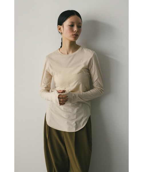 STYLEMIXER（スタイルミキサー）の「ロングスリーブスキントップ（Tシャツ/カットソー・レディース・ライトベージュ/ネイビー/ミント/ホワイト・FREE）」の14枚目の写真