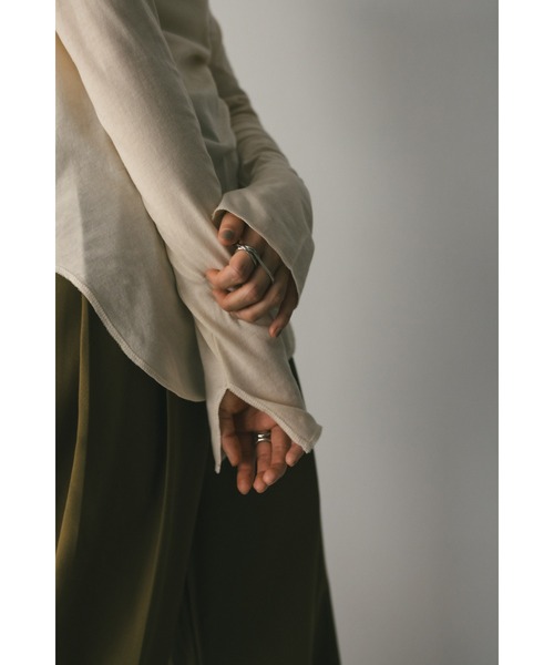 STYLEMIXER（スタイルミキサー）の「ロングスリーブスキントップ（Tシャツ/カットソー・レディース・ライトベージュ/ネイビー/ミント/ホワイト・FREE）」の18枚目の写真