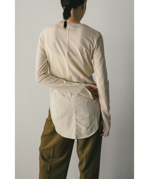 STYLEMIXER（スタイルミキサー）の「ロングスリーブスキントップ（Tシャツ/カットソー・レディース・ライトベージュ/ネイビー/ミント/ホワイト・FREE）」の19枚目の写真