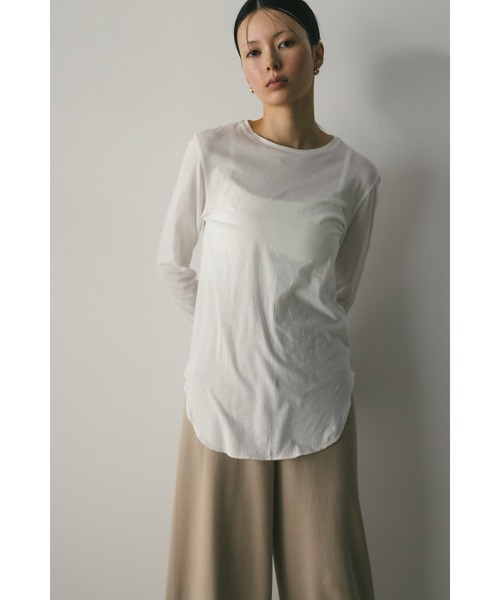 STYLEMIXER（スタイルミキサー）の「ロングスリーブスキントップ（Tシャツ/カットソー・レディース・ライトベージュ/ネイビー/ミント/ホワイト・FREE）」の6枚目の写真