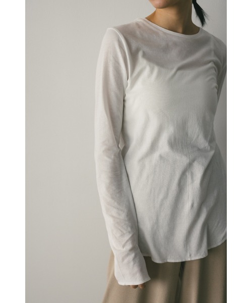 STYLEMIXER（スタイルミキサー）の「ロングスリーブスキントップ（Tシャツ/カットソー・レディース・ライトベージュ/ネイビー/ミント/ホワイト・FREE）」の7枚目の写真