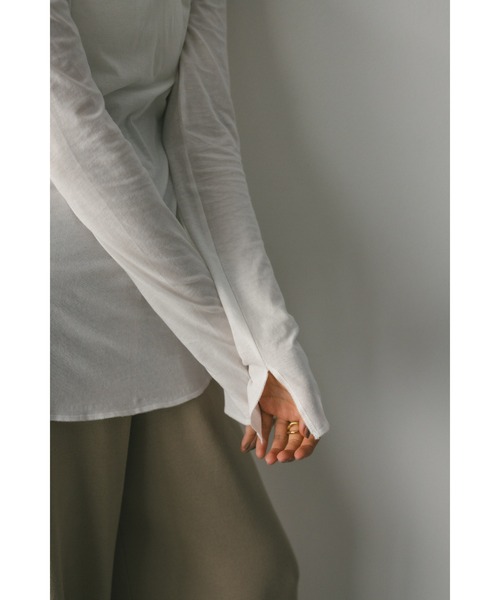 STYLEMIXER（スタイルミキサー）の「ロングスリーブスキントップ（Tシャツ/カットソー・レディース・ライトベージュ/ネイビー/ミント/ホワイト・FREE）」の9枚目の写真