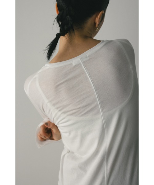 STYLEMIXER（スタイルミキサー）の「ロングスリーブスキントップ（Tシャツ/カットソー・レディース・ライトベージュ/ネイビー/ミント/ホワイト・FREE）」の12枚目の写真