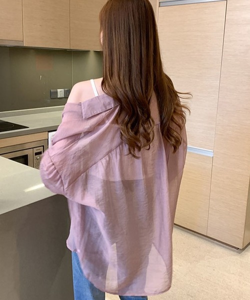 Silly（シリー）の「シアーシースルーブラウス（Tシャツ/カットソー・レディース・パープル/ホワイト/イエロー/ピンク/ライトグリーン/アイボリー・SMALL/MEDIUM/LARGE/X-LARGE）」の21枚目の写真