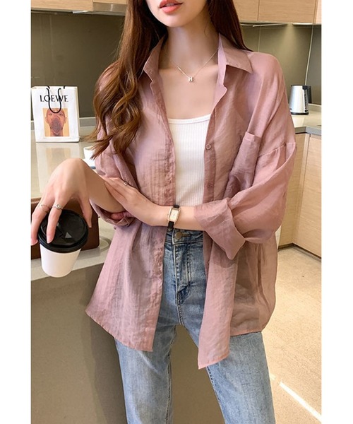 Silly（シリー）の「シアーシースルーブラウス（Tシャツ/カットソー・レディース・パープル/ホワイト/イエロー/ピンク/ライトグリーン/アイボリー・SMALL/MEDIUM/LARGE/X-LARGE）」の20枚目の写真