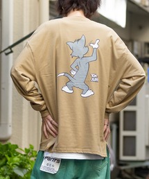 【40I】〔Tom & Jerry/トム & ジェリー〕フロント/バックプリント ビックシルエットロンT