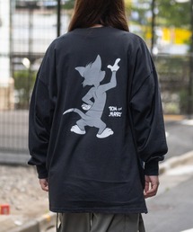 【40I】〔Tom & Jerry/トム & ジェリー〕フロント/バックプリント ビックシルエットロンT