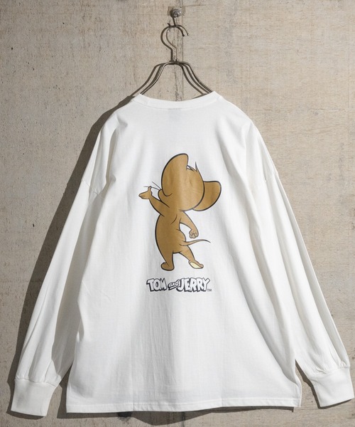 Tom&Jerry(トムアンドジェリー)の「【40I】〔Tom & Jerry/トム & ジェリー〕フロント/バックプリント ビックシルエットロンT(Tシャツ/カットソー・メンズ・ホワイト系その他/グリーン/ベージュ/パープル/ブラック/ホワイト/グレー/チャコールグレー・LARGE/X-LARGE/MEDIUM)」の18枚目の写真