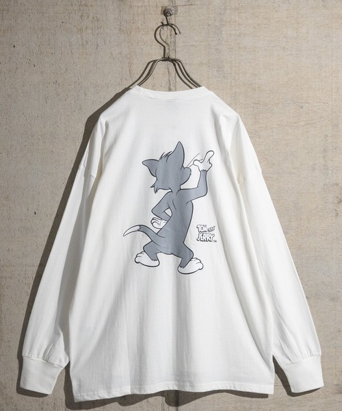 Tom&Jerry(トムアンドジェリー)の「【40I】〔Tom & Jerry/トム & ジェリー〕フロント/バックプリント ビックシルエットロンT(Tシャツ/カットソー・メンズ・ホワイト系その他/グリーン/ベージュ/パープル/ブラック/ホワイト/グレー/チャコールグレー・LARGE/X-LARGE/MEDIUM)」の20枚目の写真