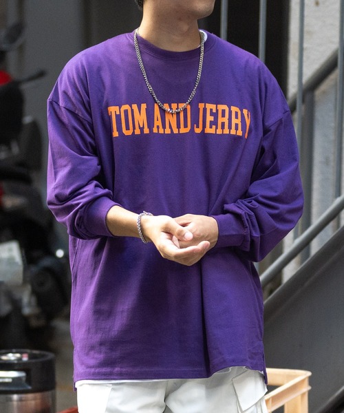 Tom&Jerry(トムアンドジェリー)の「【40I】〔Tom & Jerry/トム & ジェリー〕フロント/バックプリント ビックシルエットロンT(Tシャツ/カットソー・メンズ・ホワイト系その他/グリーン/ベージュ/パープル/ブラック/ホワイト/グレー/チャコールグレー・LARGE/X-LARGE/MEDIUM)」の13枚目の写真