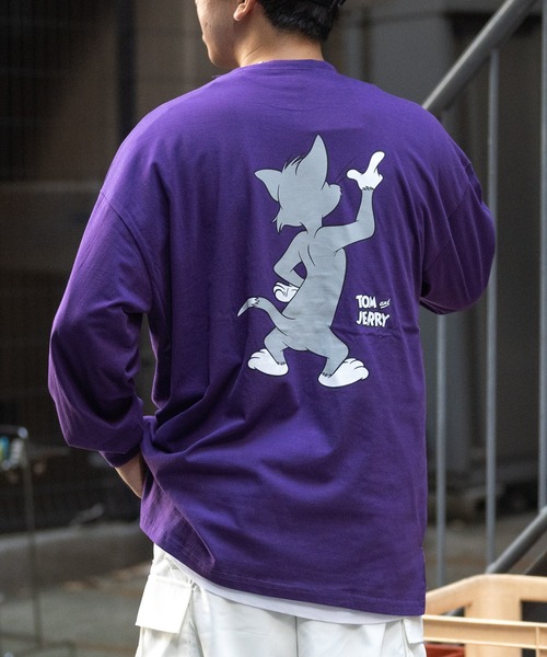 Tom&Jerry(トムアンドジェリー)の「【40I】〔Tom & Jerry/トム & ジェリー〕フロント/バックプリント ビックシルエットロンT(Tシャツ/カットソー・メンズ・ホワイト系その他/グリーン/ベージュ/パープル/ブラック/ホワイト/グレー/チャコールグレー・LARGE/X-LARGE/MEDIUM)」の14枚目の写真