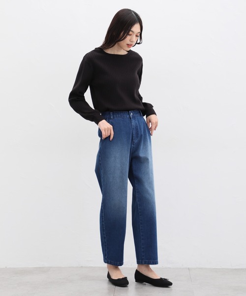 Honeys（ハニーズ）の「ヒアルロン酸ボートネックニット（ニット/セーター・レディース・アイボリー/パープル/ネイビー/ライトベージュ/ブラック/ライトグリーン/ライトブラウン/ピンク・S/L/M）」の11枚目の写真