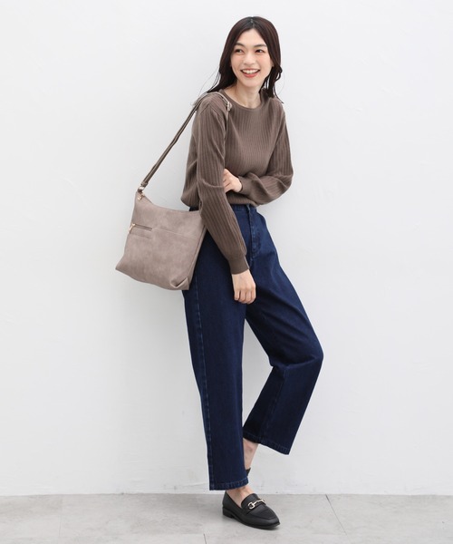 Honeys（ハニーズ）の「ヒアルロン酸ボートネックニット（ニット/セーター・レディース・アイボリー/パープル/ネイビー/ライトベージュ/ブラック/ライトグリーン/ライトブラウン/ピンク・S/L/M）」の19枚目の写真