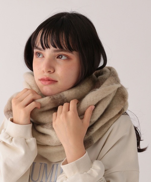 GLOBAL WORK（グローバルワーク）の「BIGチェックマフラー/AND YUA ANY/975785（マフラー・キッズ・ベージュ/ピンク/ブラウン・ONE SIZE）」の5枚目の写真