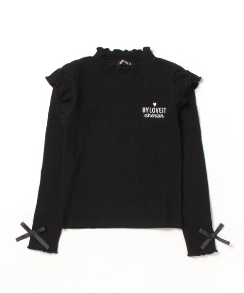 by LOVEiT(バイラビット)の「フワフワテレコボーダー長袖Tシャツ(Tシャツ/カットソー・キッズ・ブラック/ピンク/マルチ/オフホワイト・160cm/150cm/140cm/120cm/130cm)」の2枚目の写真