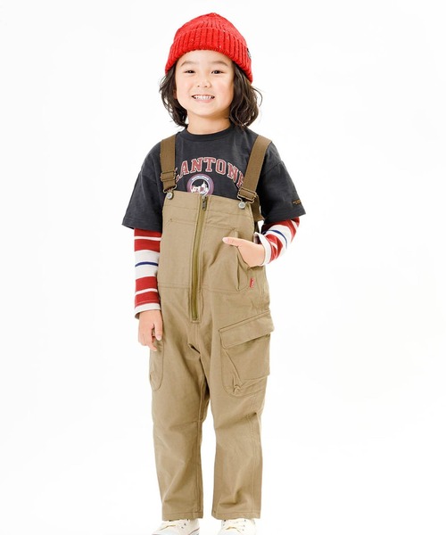 F.O.KIDS（エフオーキッズ）の「F.O.KIDS/エフオーキッズ オーバーオール（サロペット/オーバーオール・キッズ・カーキ/インディゴブルー/ベージュ・130/140/150）」の2枚目の写真
