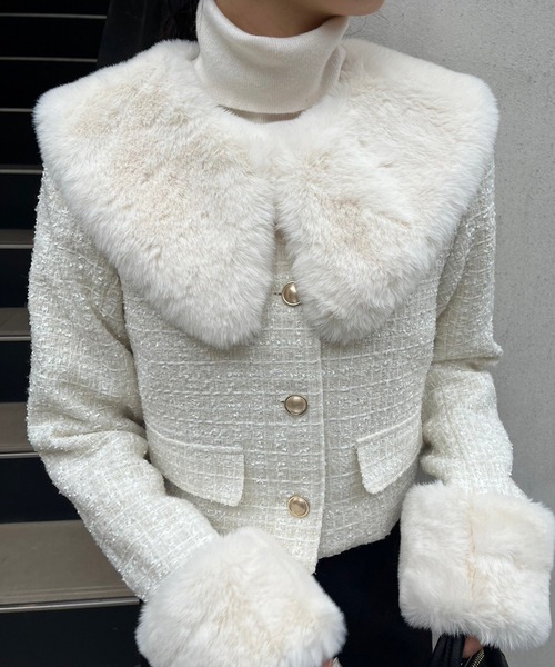 one after another NICE CLAUP（ワンアフターアナザーナイスクラップ）の「ハートボタンハイネックニット（ニット/セーター・レディース・オフホワイト/ブラック/ピンク/杢グレー/ホワイト×ブラック・FREE）」の11枚目の写真