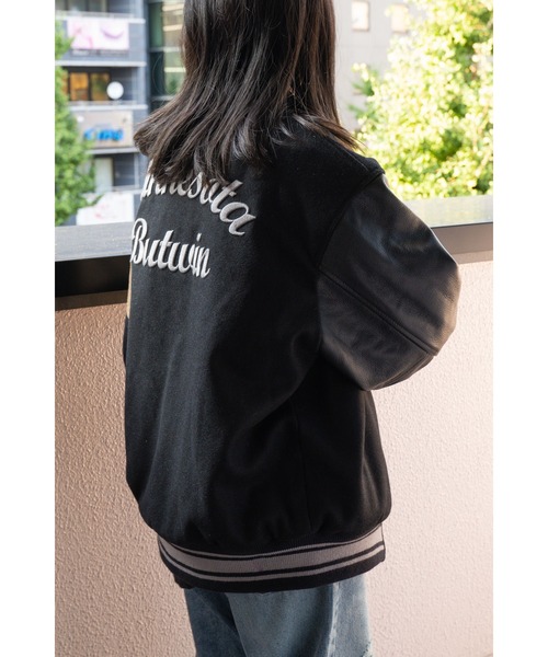 BUTWIN(バトウィン)の「∴【 BUTWIN / バトウィン 】 ウール × レザー スタジャン WOOL/LEATHER JACKET(ブルゾン・メンズ・ネイビー/ブラック・M/L)」の9枚目の写真