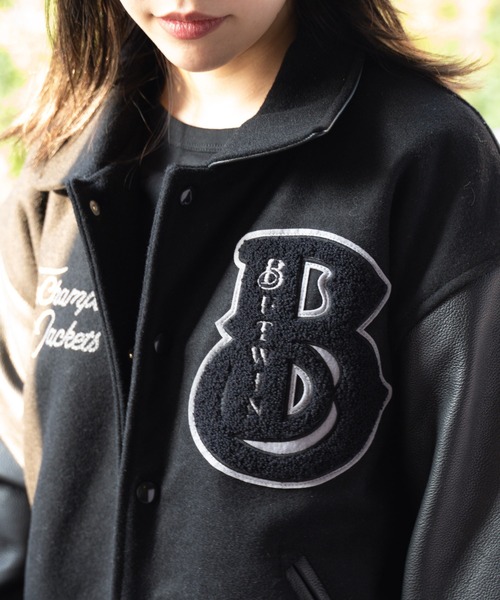 BUTWIN(バトウィン)の「∴【 BUTWIN / バトウィン 】 ウール × レザー スタジャン WOOL/LEATHER JACKET(ブルゾン・メンズ・ネイビー/ブラック・M/L)」の12枚目の写真