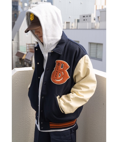 BUTWIN(バトウィン)の「∴【 BUTWIN / バトウィン 】 ウール × レザー スタジャン WOOL/LEATHER JACKET(ブルゾン・メンズ・ネイビー/ブラック・M/L)」の17枚目の写真