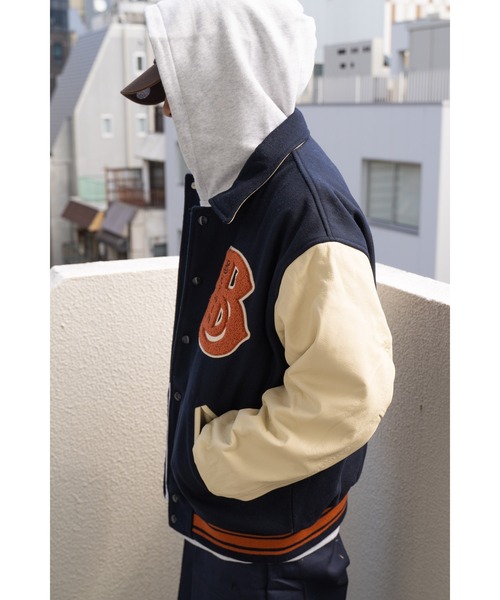 BUTWIN(バトウィン)の「∴【 BUTWIN / バトウィン 】 ウール × レザー スタジャン WOOL/LEATHER JACKET(ブルゾン・メンズ・ネイビー/ブラック・M/L)」の18枚目の写真