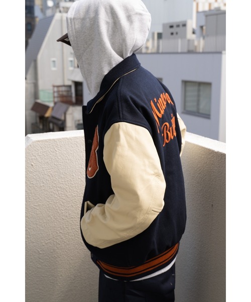 BUTWIN(バトウィン)の「∴【 BUTWIN / バトウィン 】 ウール × レザー スタジャン WOOL/LEATHER JACKET(ブルゾン・メンズ・ネイビー/ブラック・M/L)」の19枚目の写真