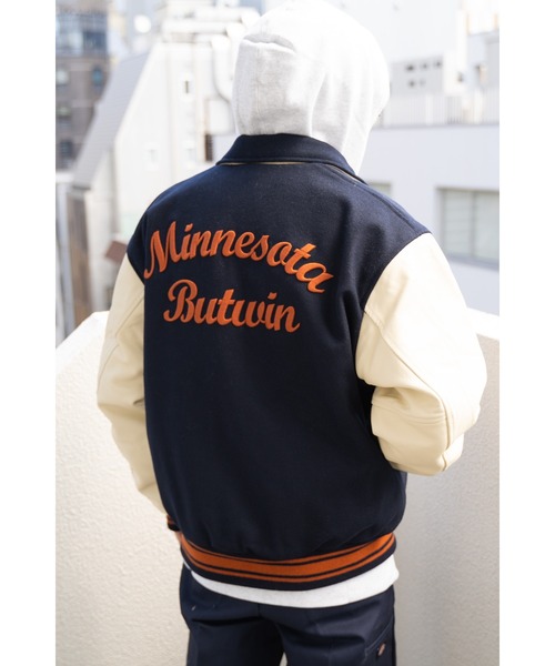 BUTWIN(バトウィン)の「∴【 BUTWIN / バトウィン 】 ウール × レザー スタジャン WOOL/LEATHER JACKET(ブルゾン・メンズ・ネイビー/ブラック・M/L)」の20枚目の写真