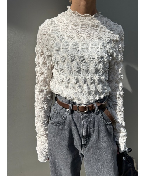 BLACK BY MOUSSY（ブラックバイマウジー）の「undulation buckle slim belt(アンジュレーションバックルスリムベルト)（ベルト・レディース・ブラック/ブラウン・FREE）」の18枚目の写真