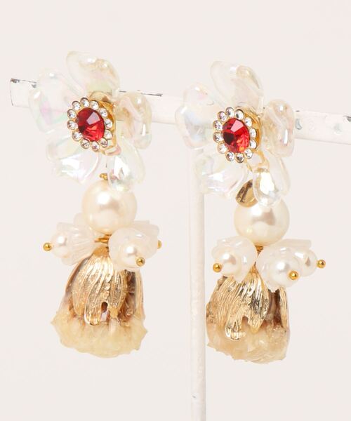 tone(トーン)の「【Mermaid Pink】オーロラカラービジュードライフラワーピアス【推し活】(MA)(ピアス(両耳用)・レディース・イエロー/ピンク/パープル/ブラック/レッド/グリーン/オレンジ/ホワイト/ブルー・FREE)」の8枚目の写真