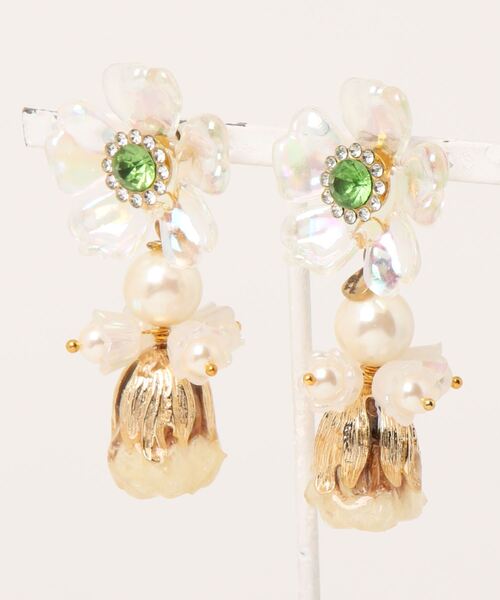 tone(トーン)の「【Mermaid Pink】オーロラカラービジュードライフラワーピアス【推し活】(MA)(ピアス(両耳用)・レディース・イエロー/ピンク/パープル/ブラック/レッド/グリーン/オレンジ/ホワイト/ブルー・FREE)」の3枚目の写真