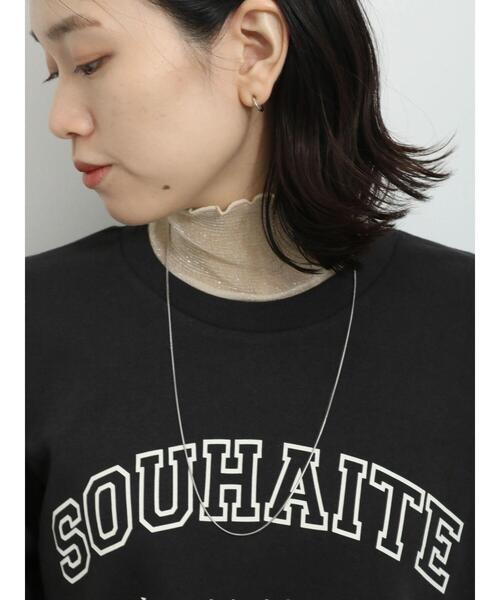 Samansa Mos2 blue（サマンサモスモスブルー）の「◎シアーラメプルオーバー（Tシャツ/カットソー・レディース・キナリ/ブラウン/ブラック・F）」の16枚目の写真