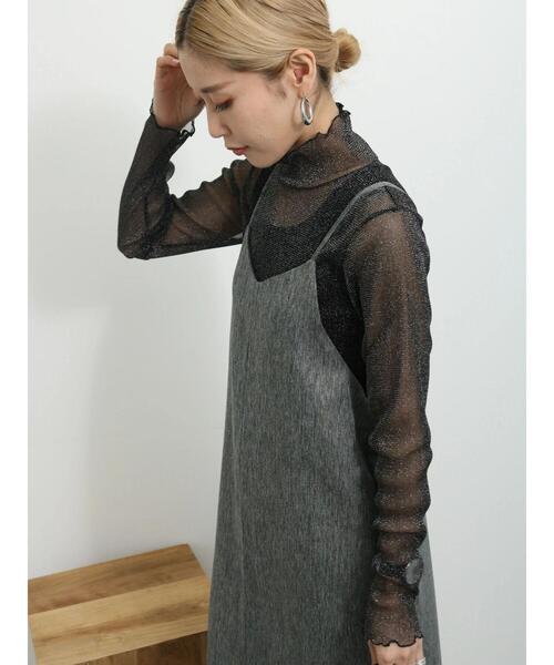 Samansa Mos2 blue（サマンサモスモスブルー）の「◎シアーラメプルオーバー（Tシャツ/カットソー・レディース・キナリ/ブラウン/ブラック・F）」の18枚目の写真