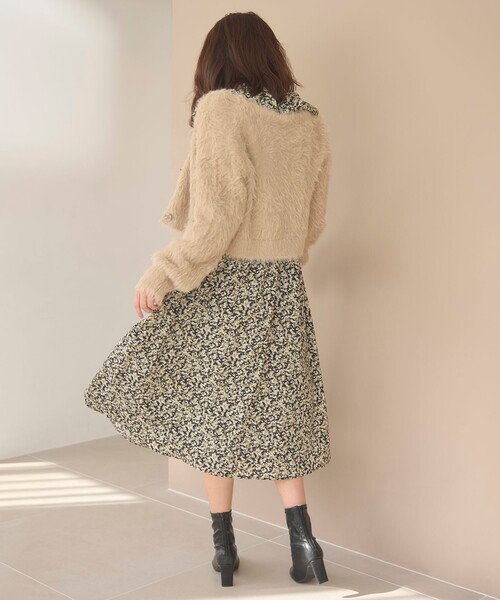 Feroux（フェルゥ）の「【洗える】シャギーショート カーディガン（カーディガン/ボレロ・レディース・レッド系/ベージュ系・F）」の5枚目の写真