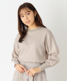 ◆≪5color≫ ビジューハイネックドルマンニット/ボリューム袖【洗濯機洗い可】