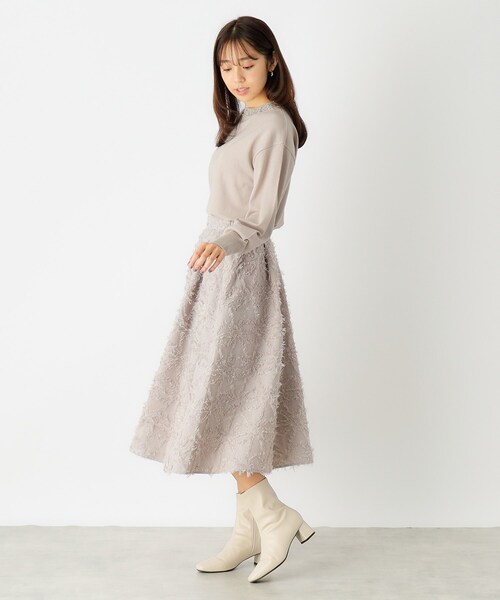index（インデックス）の「◆≪5color≫ ビジューハイネックドルマンニット/ボリューム袖【洗濯機洗い可】（ニット/セーター・レディース・ピンク/ブルー系その他/ダークブラウン系7/ライトグレー/ホワイト系9・36/42/38/40）」の7枚目の写真