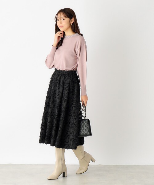 index（インデックス）の「◆≪5color≫ ビジューハイネックドルマンニット/ボリューム袖【洗濯機洗い可】（ニット/セーター・レディース・ピンク/ブルー系その他/ダークブラウン系7/ライトグレー/ホワイト系9・36/42/38/40）」の10枚目の写真
