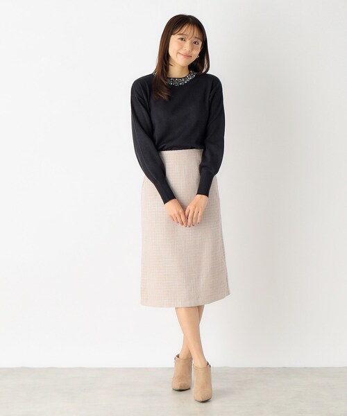 index（インデックス）の「◆≪5color≫ ビジューハイネックドルマンニット/ボリューム袖【洗濯機洗い可】（ニット/セーター・レディース・ピンク/ブルー系その他/ダークブラウン系7/ライトグレー/ホワイト系9・36/42/38/40）」の18枚目の写真