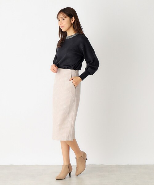 index（インデックス）の「◆≪5color≫ ビジューハイネックドルマンニット/ボリューム袖【洗濯機洗い可】（ニット/セーター・レディース・ピンク/ブルー系その他/ダークブラウン系7/ライトグレー/ホワイト系9・36/42/38/40）」の19枚目の写真