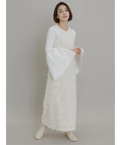 Te chichi（テチチ）の「【Atelier Blanc】フェザージャカードキャミワンピース（ワンピース・レディース・オフホワイト・F）」の2枚目の写真