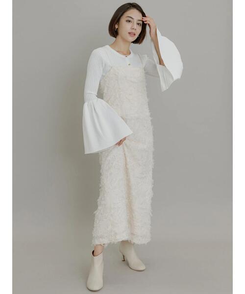 Te chichi（テチチ）の「【Atelier Blanc】フェザージャカードキャミワンピース（ワンピース・レディース・オフホワイト・F）」の3枚目の写真