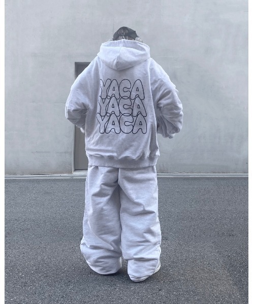 YACA(ヤーカ)の「yaca logo print hoodie/ヤーカロゴプリントフーディ(スウェット・レディース・ブラック/グレー/アッシュグレー・FREE)」の5枚目の写真