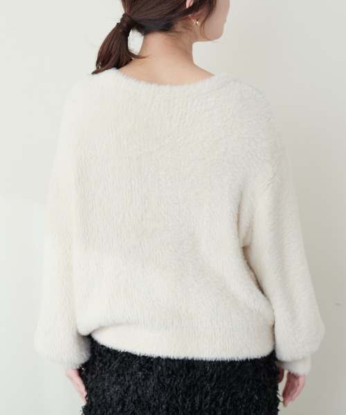 natural couture(ナチュラルクチュール)の「フェザーヤーンロゴニット(ニット/セーター・レディース・アイボリー/ライトグレー/チャコールグレー・FREE)」の22枚目の写真