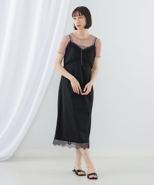 Ray BEAMS（レイビームス）の「Ray BEAMS / レース トリム キャミ ワンピース（ワンピース・レディース・ブラック/グレー・0/1）」の15枚目の写真