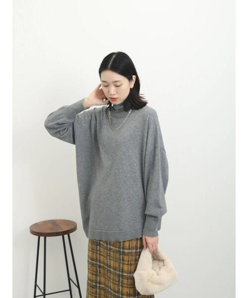 Samansa Mos2 blue（サマンサモスモスブルー）の「◎アシンメトリータートルニット（ニット/セーター・レディース・ブラック/ブルー/グレー・F）」の5枚目の写真