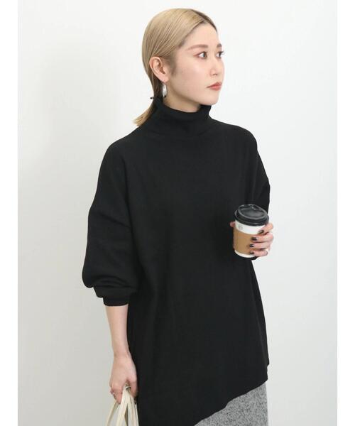 Samansa Mos2 blue（サマンサモスモスブルー）の「◎アシンメトリータートルニット（ニット/セーター・レディース・ブラック/ブルー/グレー・F）」の11枚目の写真