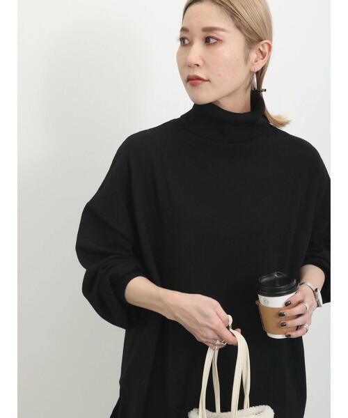 Samansa Mos2 blue（サマンサモスモスブルー）の「◎アシンメトリータートルニット（ニット/セーター・レディース・ブラック/ブルー/グレー・F）」の12枚目の写真