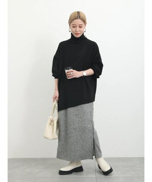 Samansa Mos2 blue（サマンサモスモスブルー）の「◎アシンメトリータートルニット（ニット/セーター・レディース・ブラック/ブルー/グレー・F）」の14枚目の写真