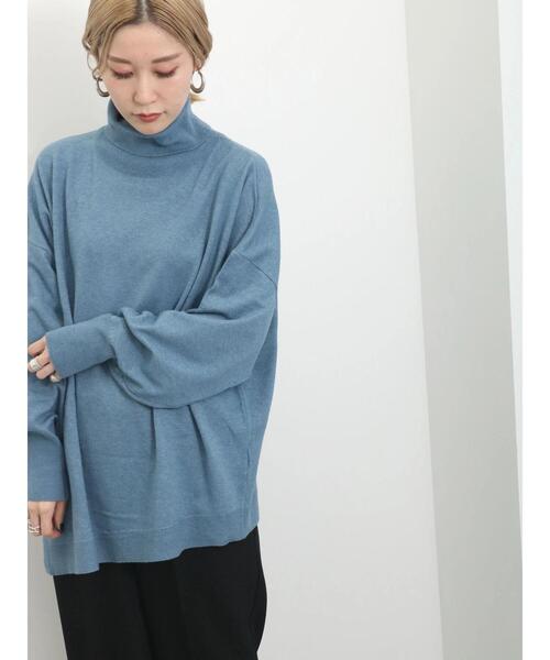 Samansa Mos2 blue（サマンサモスモスブルー）の「◎アシンメトリータートルニット（ニット/セーター・レディース・ブラック/ブルー/グレー・F）」の16枚目の写真