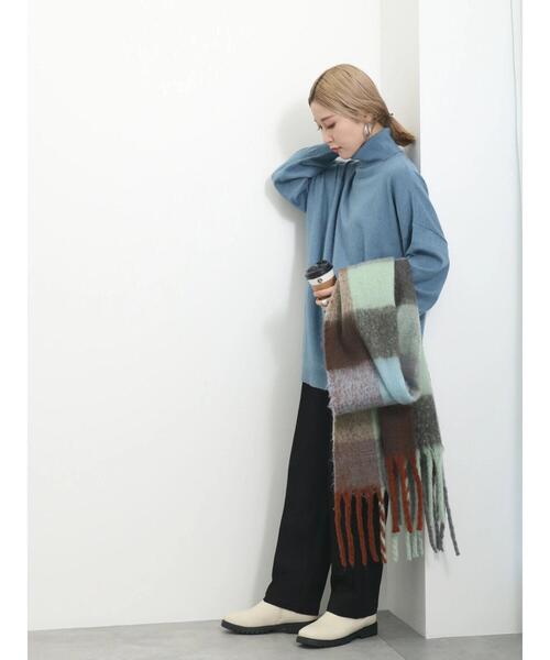 Samansa Mos2 blue（サマンサモスモスブルー）の「◎アシンメトリータートルニット（ニット/セーター・レディース・ブラック/ブルー/グレー・F）」の19枚目の写真